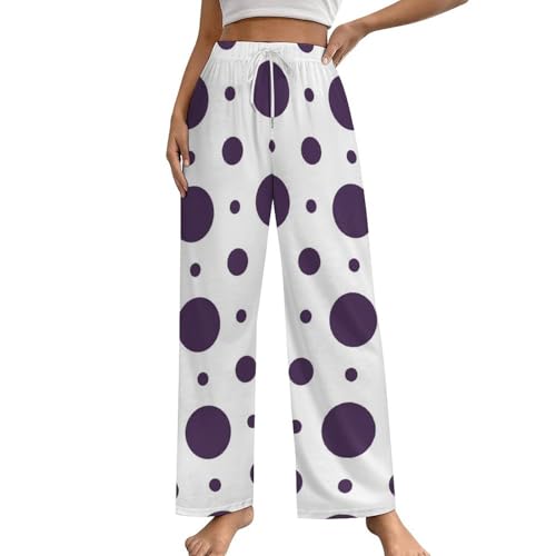 Pantalon de nuit violet pour des soirées cocooning confortables en taille S