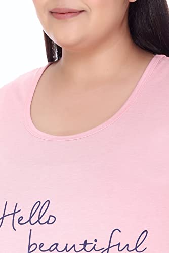 Image of In Love Women's Plus Size Graphic Printed Cotton Night Suit Set Short Sleeve