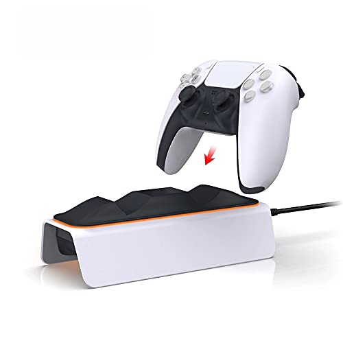 Image of Tobo Controller Charging Station PS-5 Controller Charger with LED Indicators Fast Charging Dual Sense Wireless Controller Compatible with PS5 Playstation 5, USB-C, White (PS-5-DUCK) TD-381GA-01