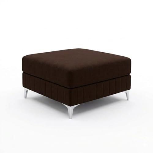 Image of Amelia Rich 5 Seater L Shape Sofa Set with Movable Ottoman | Flexible Layout | Spacious Soft Touch Seating | Modern Sofa for Living Room (Dark Brown)