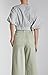 O A T New York Womens Contemporary Cropped Wrap Top, Comfortable & Designer Clothing Shirt, Green Stripe, Large