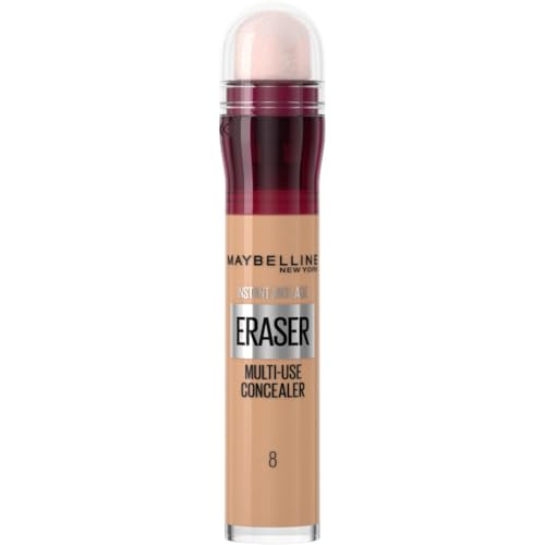 Maybelline Corrector de ojos con borrador antienvejecimiento instantáneo, corrector de ojeras y manchas, fórmula ultra difuminable, 08 Buff, el embalaje puede variar