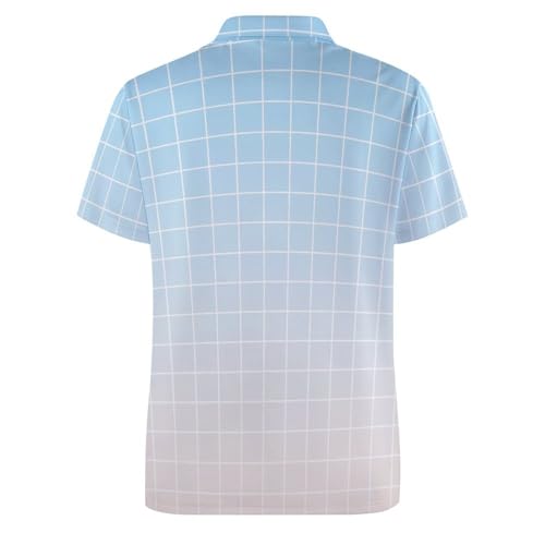 Polo de golf homme manches courtes coupe sèche imprimé bleu - 6