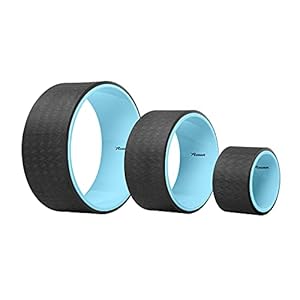 Reehut Yoga Wheel Set- 12.6” x 5” Strong Premium Back Roller, Yoga Accessory Back Wheel with Thick Cushion for…