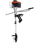 7.5 HP 4-Stroke Outboard Motor - 196CC Gas Boat Engine With Bracket, Tiller Control, 20 Km/h Speed