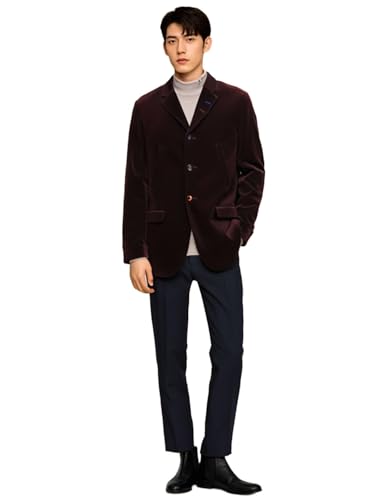 Veste de costume à revers cranté homme blazer velours soirée