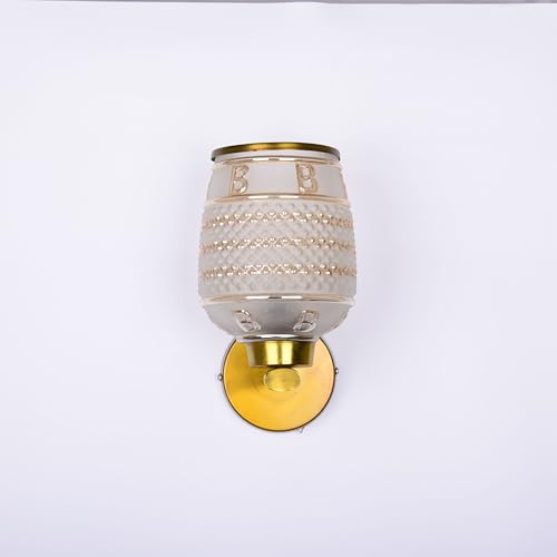 Image of BENE Fern Wooden Indoor Modern Wall Light, E-27 Base Wall Lamp for Home Decor - Living Room, Bedroom, Dining, Hallway, Staircase, 13 cm (Wood, Pack of 2)