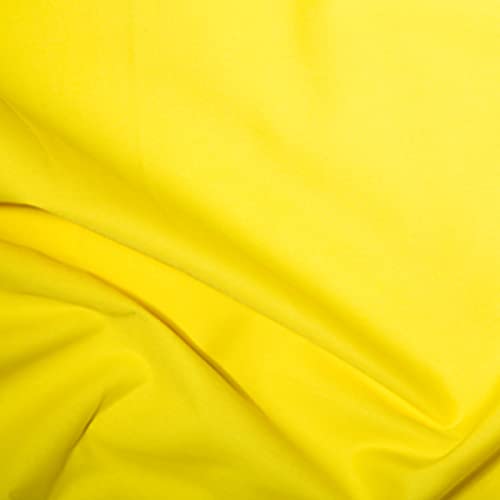 Popeline de polycoton uni jaune au metre tissu pour couture ameublement 5m