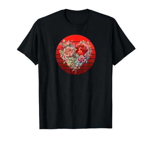 Heart of Flowers Love Botanical Beautiful Floral Vintage T-Shirt