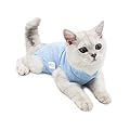 BIGNADO Cat Recovery Suit After Surgery Anti Licking Wounds Breathable and Tight Fit Elastic Recovery Suit Cat Easy on and Off Female Cat Weaning Surgery Clothes