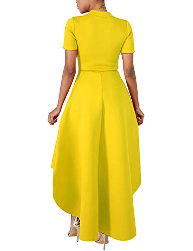 Image of Lrady Womens Casual Shirt Dress High Low Irregular Ruffle Hem Blouse Asymmetrical Peplum Long Tunic Tops