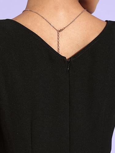 Image of Miss Chase Women's Black Embellished Fit & Flare Maxi Dress