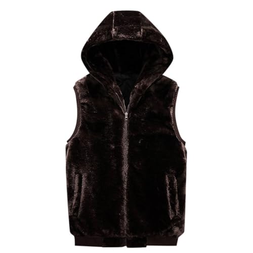 Chaleco de forro polar para hombre, chaqueta de invierno con cremallera reversible, cálido chaleco de invierno para otoño e invierno, chaleco de peluche, moderno, informal, ropa de abrigo para niño