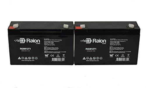 Raion Power RG0612T1 6V 12Ah Replacement SLA Battery for Portalac GS PE6V12 Emergency Light - 2 Pack