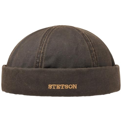 Bonnet Docker Stetson en Coton Ciré avec Doublure Polaire pour Homme