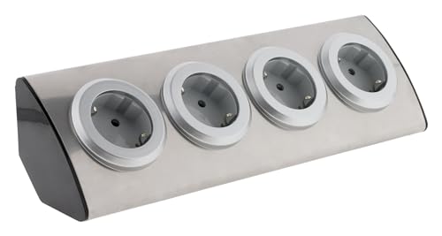 Multiprise de Cuisine en Angle 4 Prises Schuko 16A sans câble - Gris - Otio