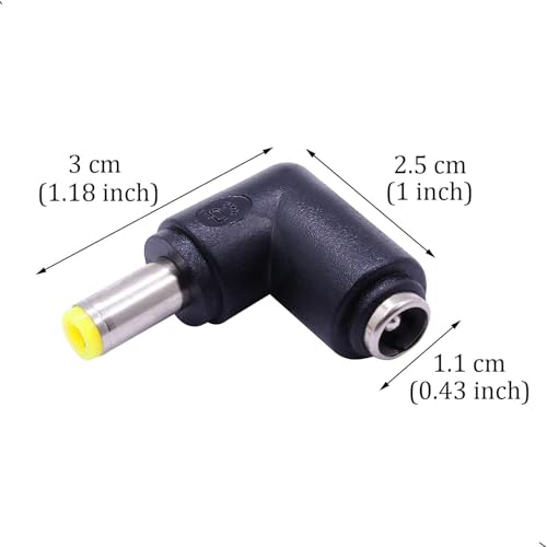 Adaptador Conector DC Power Ángulo 90° 5.5x2.5 a 5.5x2.1 mm miniatura 2