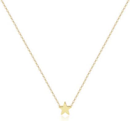 Suecy Gold Tiny Cross Necklace 18K Gold Plated Dainty Faith Heart Moon Dot Star Handmade Necklace for Women