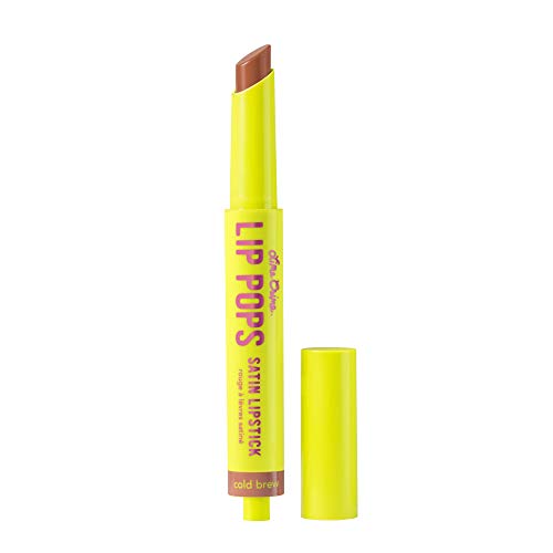 Lime Crime Lip Pops Satin Lipstick, Cold Brew - Cool Taupe Brown Hue - Lightweight, Satin Finish Lipstick with Buildable Coverage - Lemon Lime Scent - Vegan