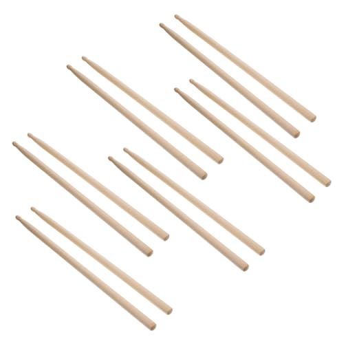 Baquetas profesionales para batería de madera de arce 6 pares miniatura 1