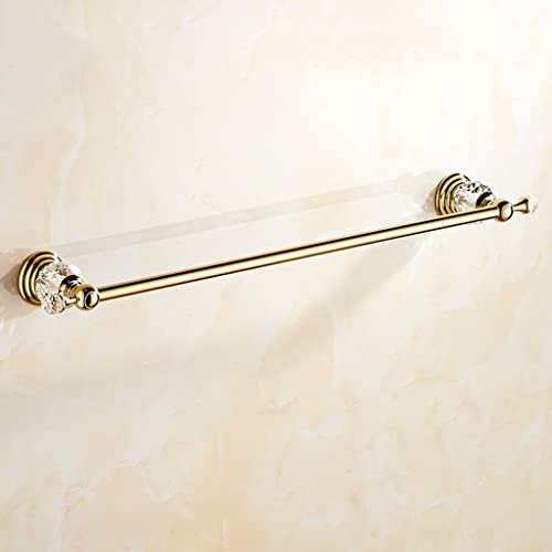 Jewelry Toallas de Toalla de riel de Toalla, riel de Toalla para el baño, Soporte de Toalla de Mano de una Sola Capa Europea, Varilla de Cobre Llena de Varilla, Colgante de baño Chapado en Cristal,