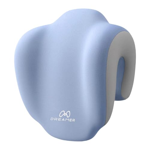 Sunerzenor お昼寝枕 低反発素材 頸椎サポート 取り外し可能なジッパーカバー 中空通気性設計 大人 昼休み 学生 デスクトップに最適, ブルーグレー