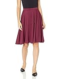 Star Vixen Women's Petite Knee Length Full Skater Skirt, Burgundy, PL