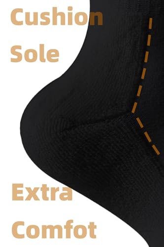 Image of Irisbear Cushion Crew Socks for Women Cotton Running Hiking Athletic Long Socks for Women 5 Pairs