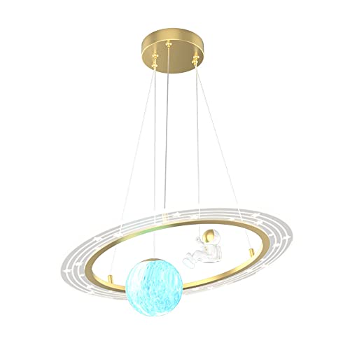 Lampe suspendue astronaute pour chambre d'enfant et lustre acrylique planète