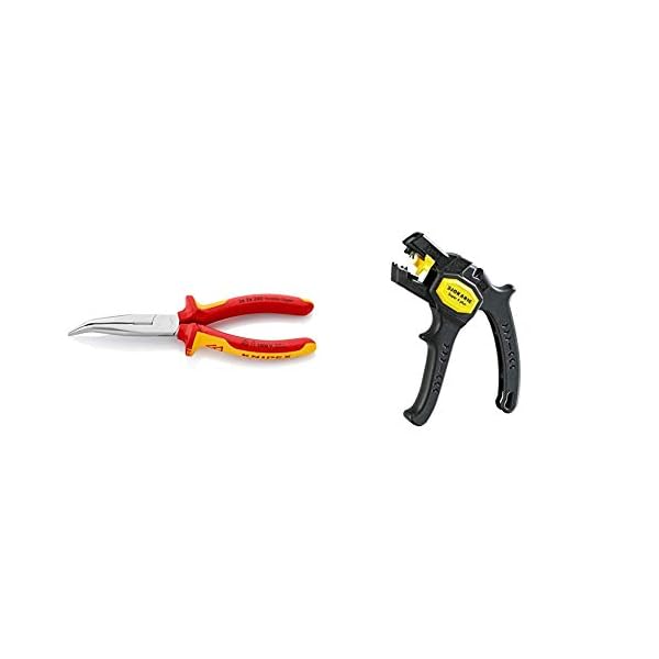 Knipex 26 26 200 – Flachrundzange mit Schneide, VDE-geprüft & Jokari 20050 Abisolierzange Super 4 plus