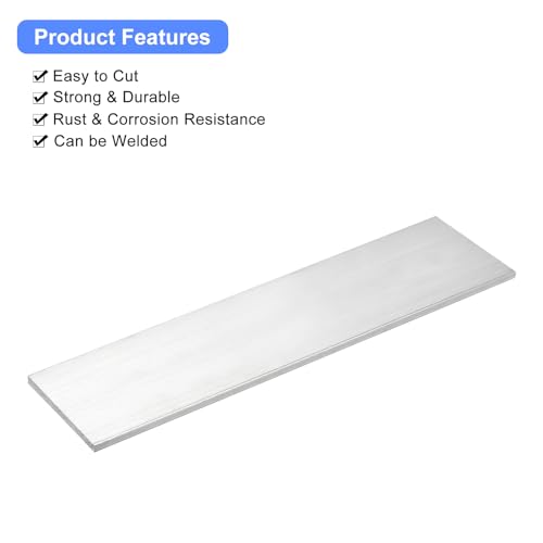 Image of uxcell Square Aluminum Flat Bar, 3 /16 inch Thick 3 inch Width 12 inch Length Square Aluminum Bar 6061 Aluminum Flat Plate, 5 x 75 x 305mm T6511 Solid New Mill Stock for Industrial Building