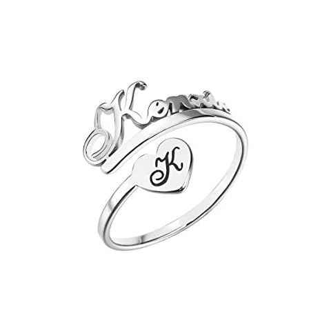 CHUANGYUN Custom Name Rings for Women Engagement Birthday Gift Any Name Customized Kenzie Stainless-Steel Cover