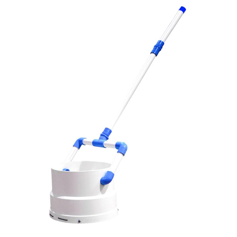 Raccoglitore portatile di palline da ping pong con 40/80 palline, multi-angolo retriever con manico staccabile, plastica + corda elastica, bianco
