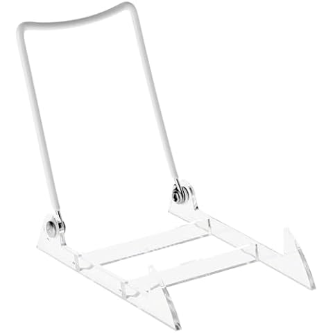 GIBSON HOLDERS 3PL Adjustable White Wire and Clear Acrylic Display Easel, 4" W x 5.5" D x 5.5" H, Pack of 6 Cover