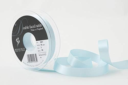 Berisfords Double FACE Poly Satin Ribbon, BlackBerry, 15 mm