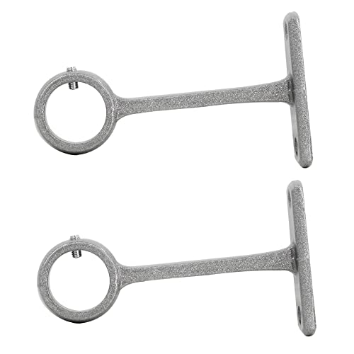 Curtain Rod Bracket Set of 2 Curtain Rod Holder Single Hole Curtain Rod Hooks for Wall Heavy Duty Curtain Drapery Rods (Silver)