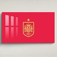 Licensed Décor Wandschmuck aus Acryl, Motiv: Royal Spanish Football Federation (RFEF), offizielles Lizenzprodukt, groß (130 cm (B) x 80 cm (H), Abzeichen, Gelb