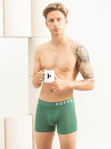 Image of KOFFY Men's 95% Micro Modal 5% Elastane Solid Trunks
