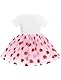FYMNSI 3 Geburtstagkleid M�dchen Kinder 3. Geburtstag Outfit Erdbeere T�t�rock Kurzarm T�ll Prinzessin Partykleid Festliches Festkleid Taufkleid Sommerkleid mit Stirnband Fotoshooting Rosa 3 Jahre