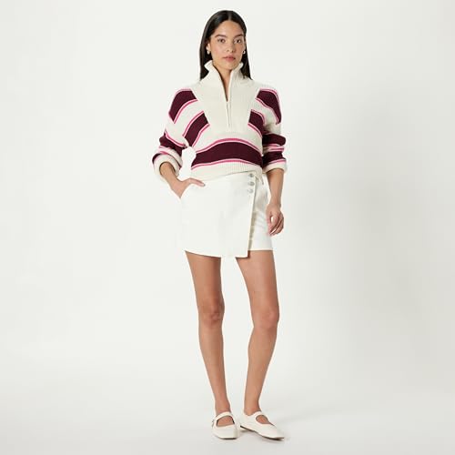 The Drop Women's Russel Stripe Half Zip Sweater4
