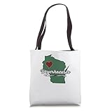 Weyerhaeuser is a village in Rusk County, Wisconsin, United States. State of Wisconsin - United States of America - US USA 16” x 16” bag with two 14” long and 1” wide black cotton webbing strap handles. Made of a lightweight, spun polyester canvas-li...