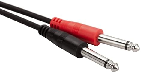Dual 1/4 inch TS to Dual RCA Stereo Audio Interconnect Cable 1M, Ancable 6.35mm Jack to RCA Male to Male Copper Shell Heavy Duty 2X 6.35mm 1/4 inch Male TS to 2 RCA Male Adapter Cable
