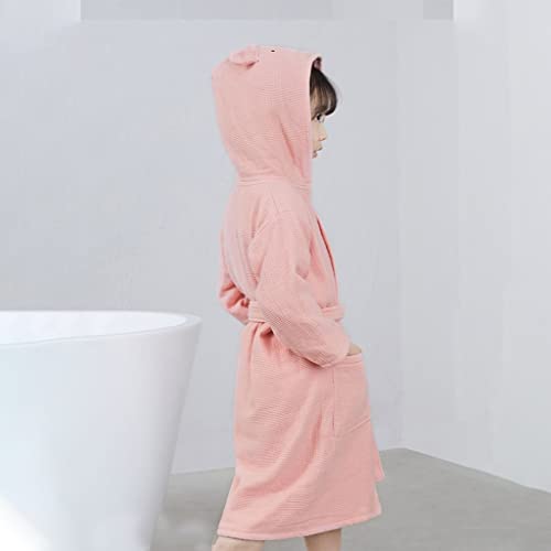 Xuemml Boys Girls Towel Bathrobe, Robe Microfibre，Hooded Toddler Soft Fuzzy Robe For Kids 3-8 Years (Color : Pink, Size : 2-4Years) #TOP2