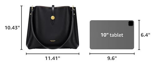 Bolso tipo tote de cuero genuino para mujer miniatura 3