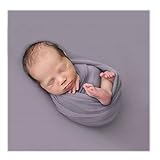 Honra Newborn Photography Backdrops Wraps Set Baby Beanbag Posing Props Stretch Fabric for Professional Photoshoot (Backdrop with Wrap, Light Purple)