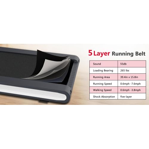 Image of Walking Pad Treadmill 2-in-1 Foldable | 2.5HP Under Desk Electric Remote Control | White Compact Shock Absorption | 265LBS Home Office Walking Jogging