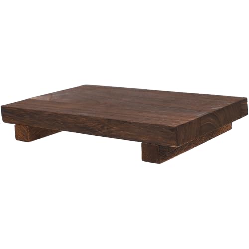 DOITOOL 木製収納トレー バスルーム用バニティラック 多機能カウンタートップ収納棚 厚手耐荷重デスクトップ置物台 ア用フット付きデコレ