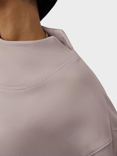 Image of ANRABESS Womens Oversized Sweatshirts Mock Neck Pullover | Cozy Fleece Long Sleeve Tops, Casual Daily Wear, Going Out & Preppy, Loose Fit, 2026 Fall Winter Trendy Outfits