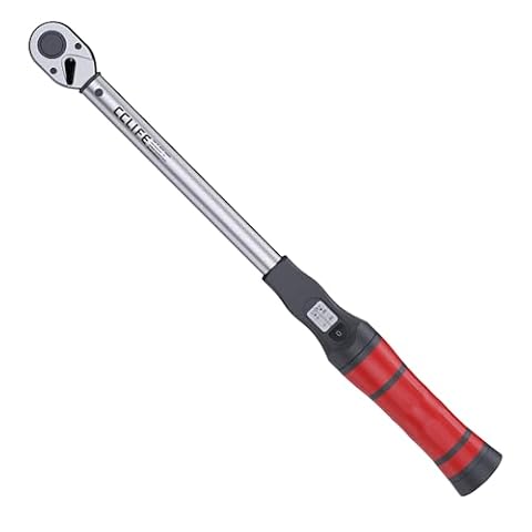 CCLIFE Klucz dynamometryczny 1/2", 20-200 Nm – 72-zębowa grzechotka z okienkiem, mechanizm zatrzaskowy, stal CR-V, regulowana/blokowana, do samochodu, transportera i warsztatu