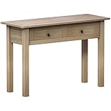 Los dos cajones de almacenamiento de esta mesa de consola son una fantástica adición que proporciona un amplio espacio para almacenar una variedad de artículos. Son fáciles de abrir y cerrar con sus elegantes asas, y se deslizan suavemente sobre guías de metal. El interior de los cajones es lo suficientemente espacioso como para contener artículos más grandes como tabletas, libros e incluso mantas pequeñas. Con dos cajones, hay suficiente espacio de almacenamiento para mantener todo organizado y al alcance de la mano.